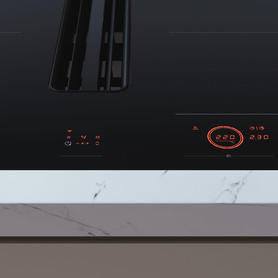 Индукционная варочная панель со встроенной вытяжкой