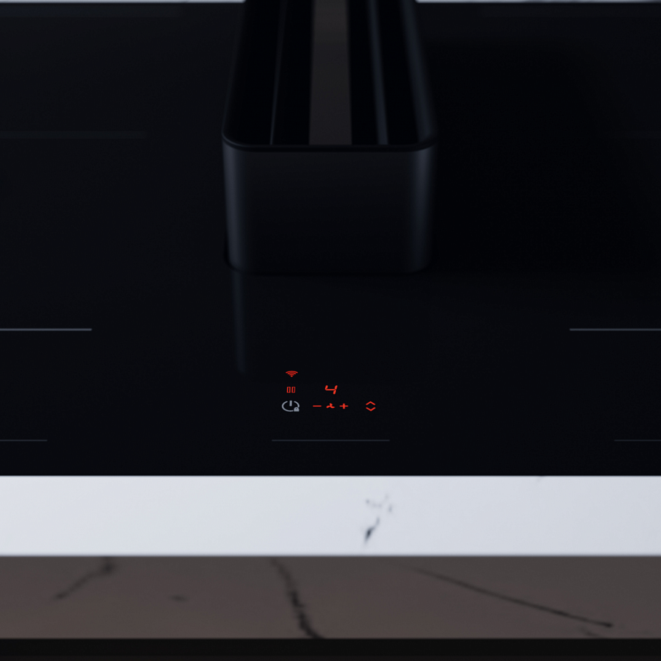 Индукционная варочная панель со встроенной вытяжкой