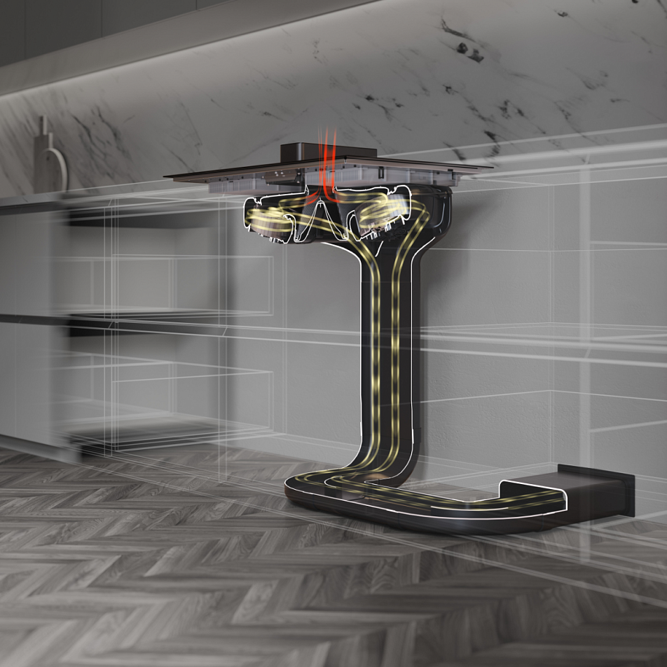 Индукционная варочная панель со встроенной вытяжкой