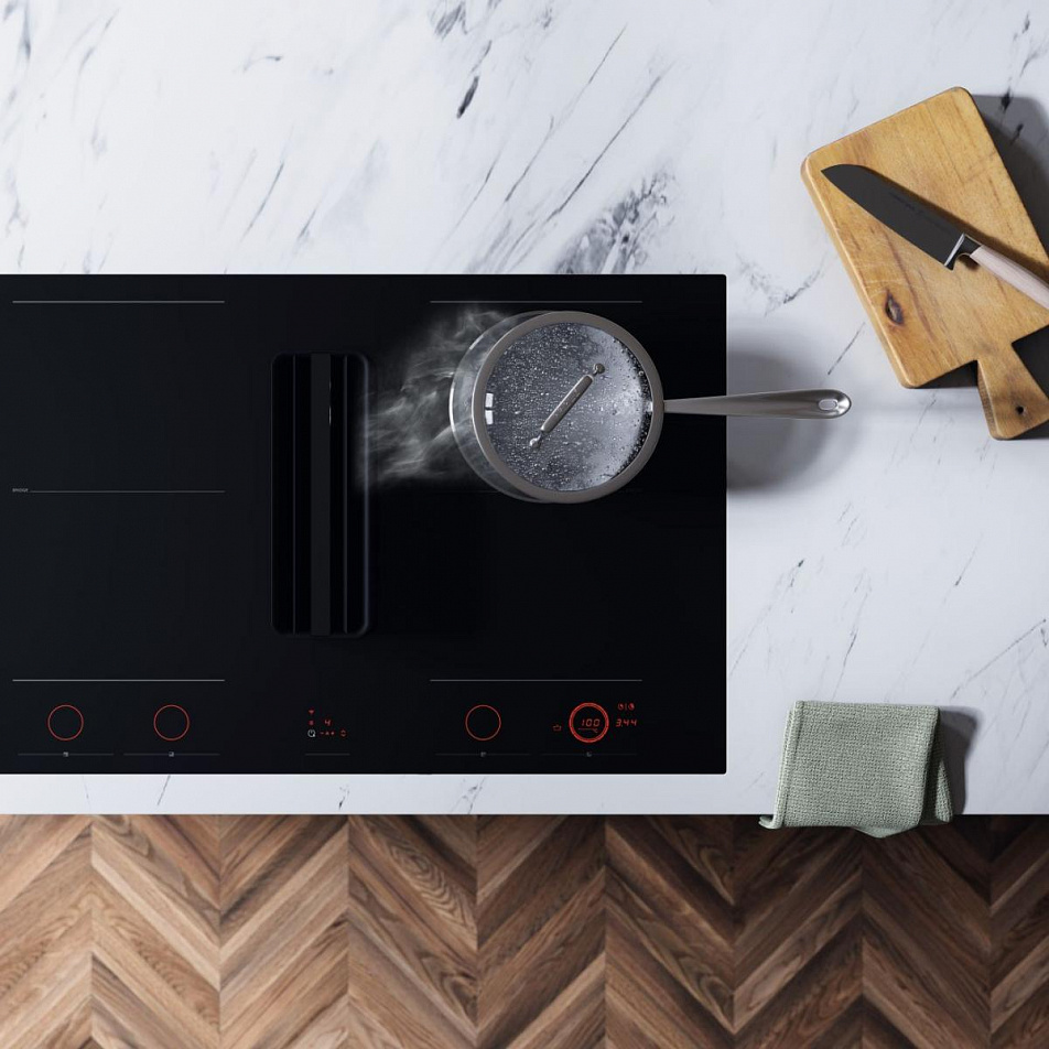 Индукционная варочная панель со встроенной вытяжкой
