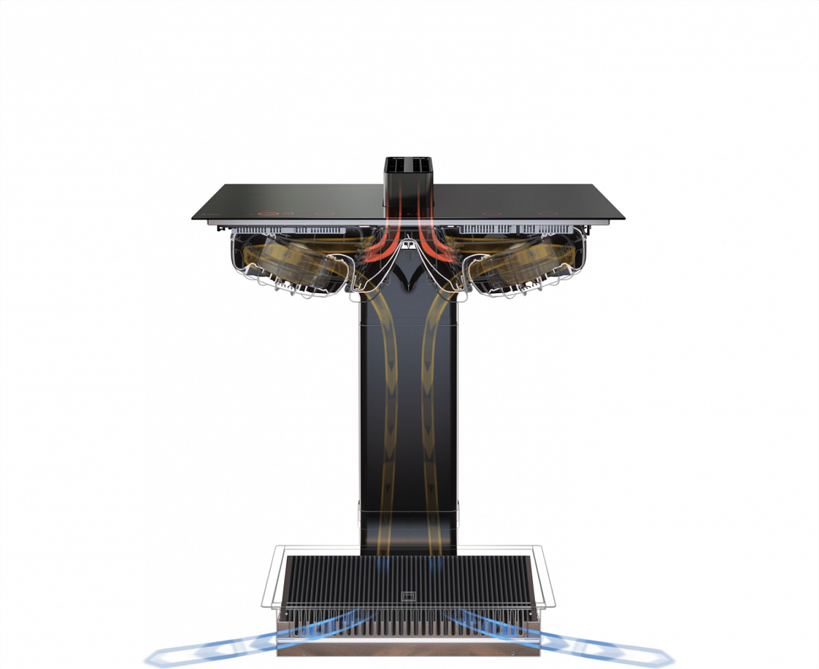 Индукционная варочная панель со встроенной вытяжкой