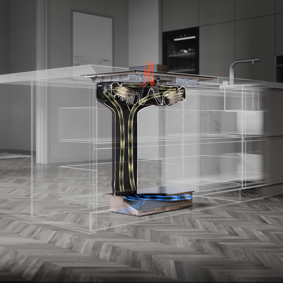 Индукционная варочная панель со встроенной вытяжкой